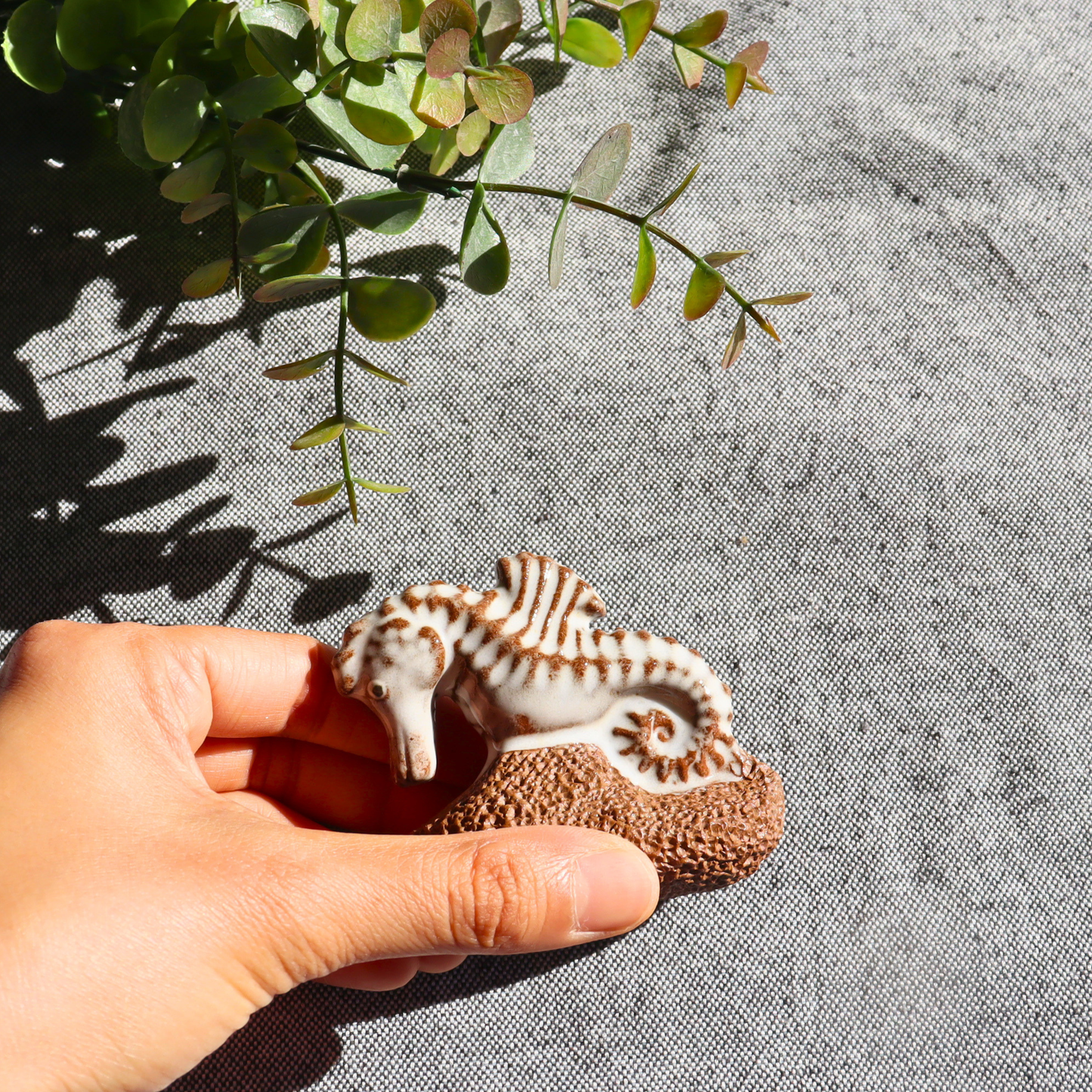 Seahorse Ceramic Foot Scrubber - Pedicure Exfoliator Tool - Aksa Home Decor 