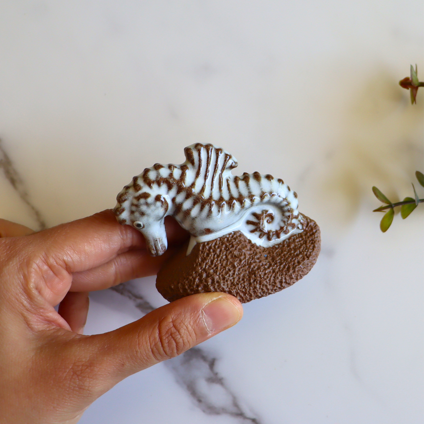 Seahorse Ceramic Foot Scrubber - Pedicure Exfoliator Tool - Aksa Home Decor 