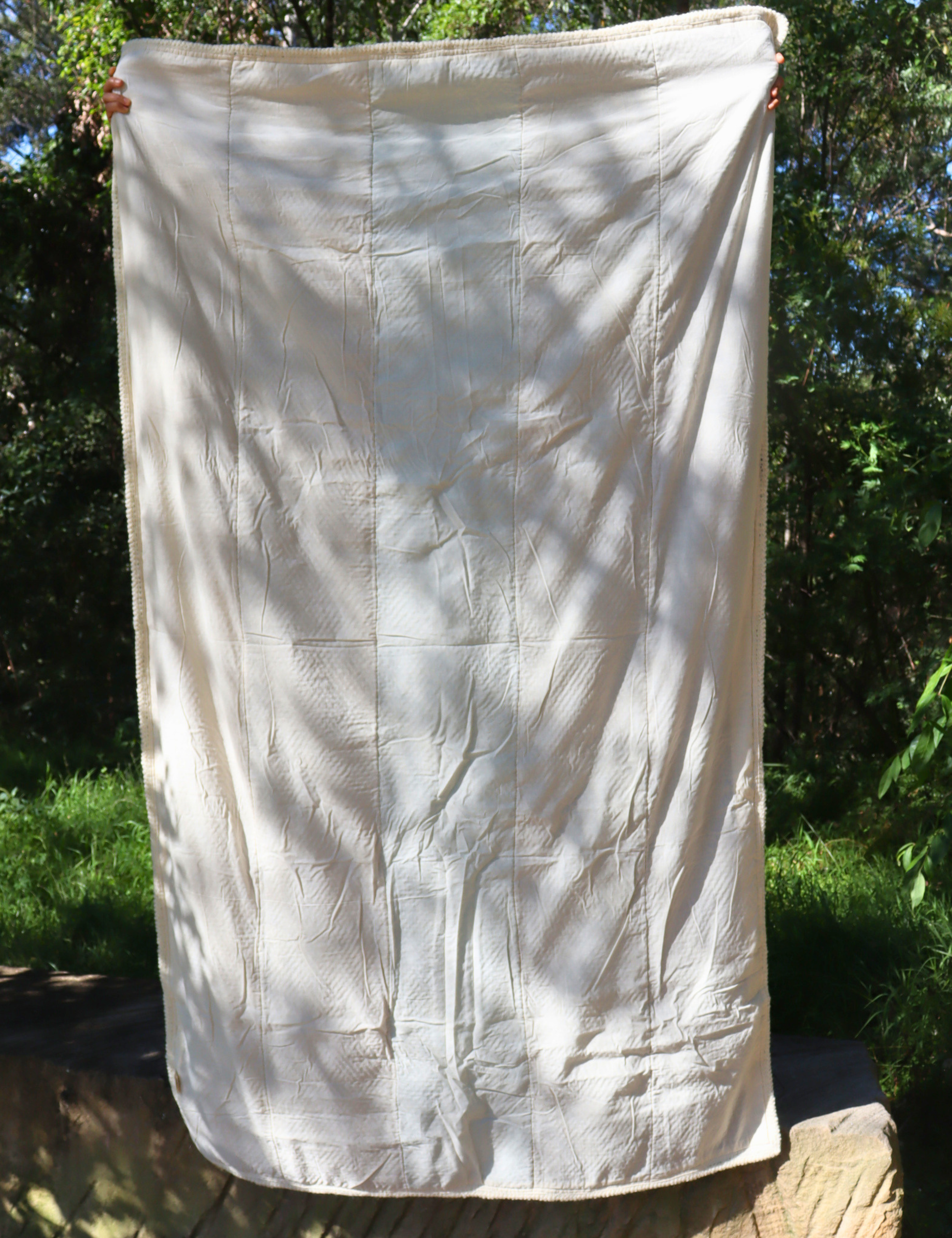 Striped Wool Throw Blanket - Hand-knit - Aksa Home Decor 