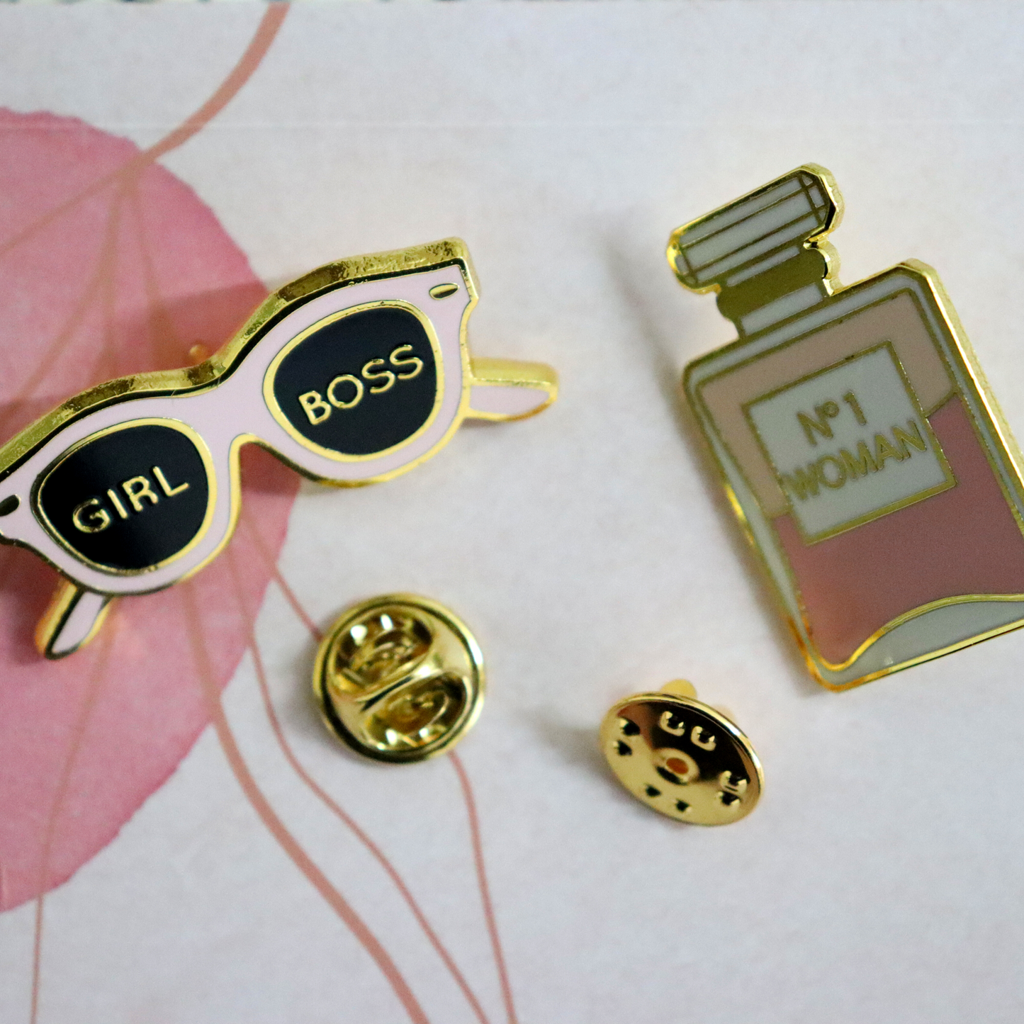 Pink Girl Boss Brooch - Enamel Jewelry, Lapel, Pin, Badge, Charm, Uplifting, Empowering gift