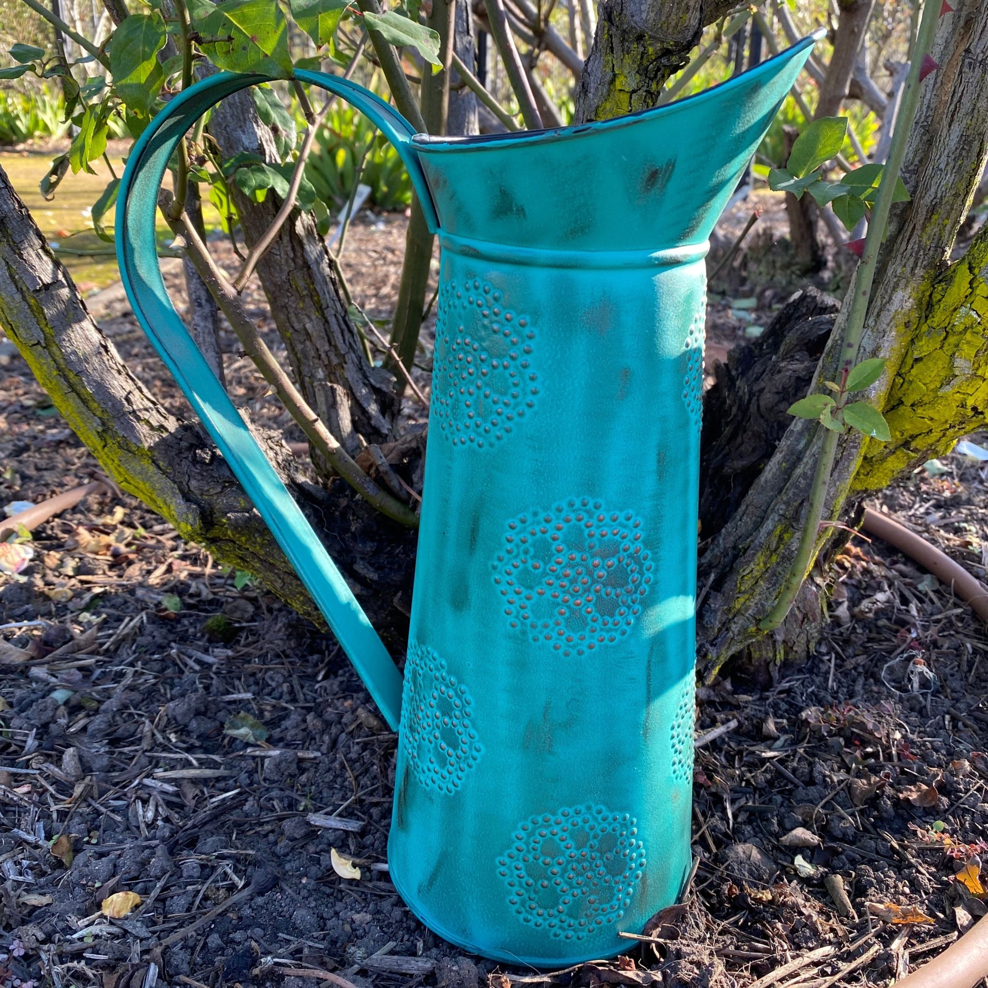 Green Watering Can/Jug - Copper finish, Metal, 3 Litre - Aksa