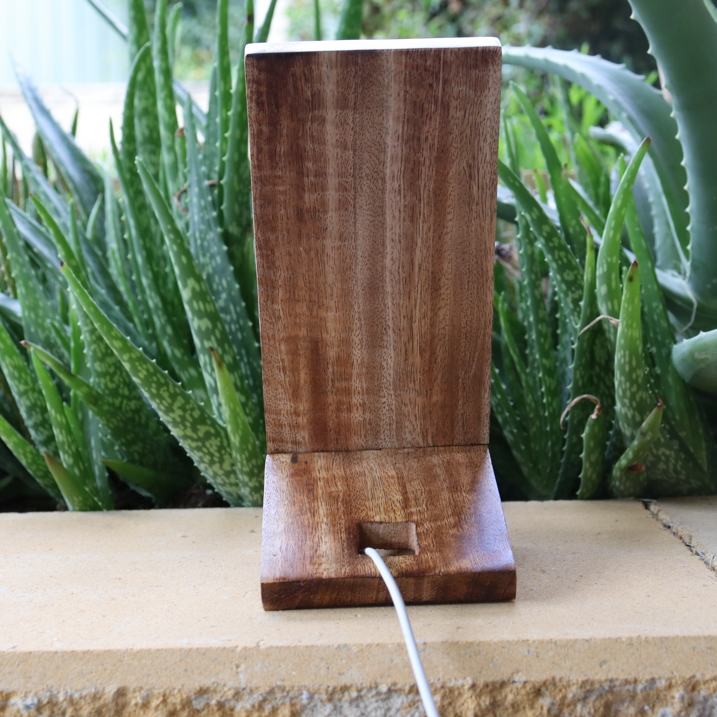 Moon Phase Phone Stand - Wood Charging Station, Collapsible Desk Dock - Aksa Home Decor 