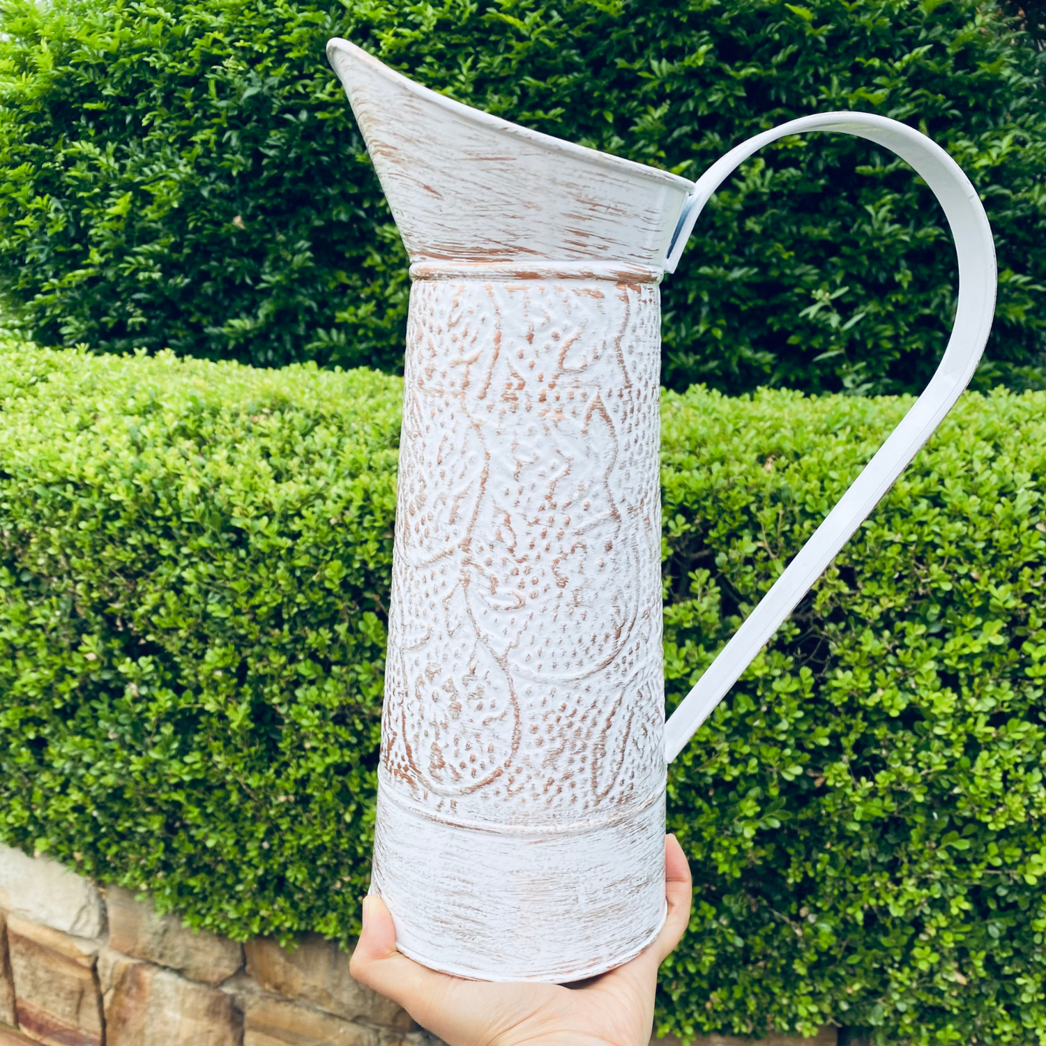 White Watering Metal Can/Jug - Copper finish, 32.5 cm, 3 Litre - Aksa