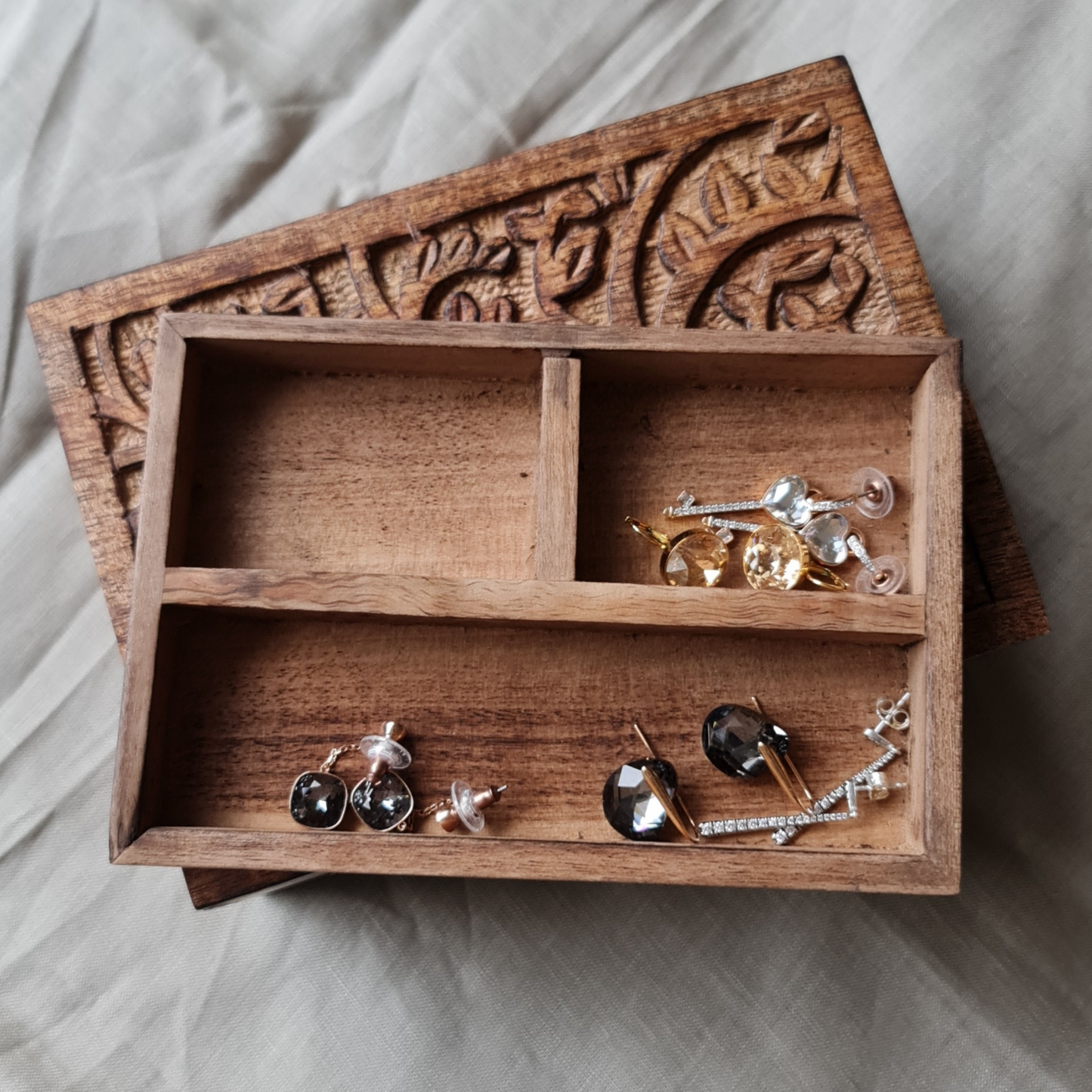 Medium Tree of Life Wood Jewellery Box - Rectangle Keepsake - Aksa