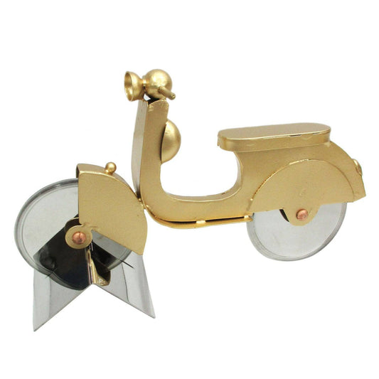 Scooter Pizza Cutter - Stainless Steel, Gold - Aksa