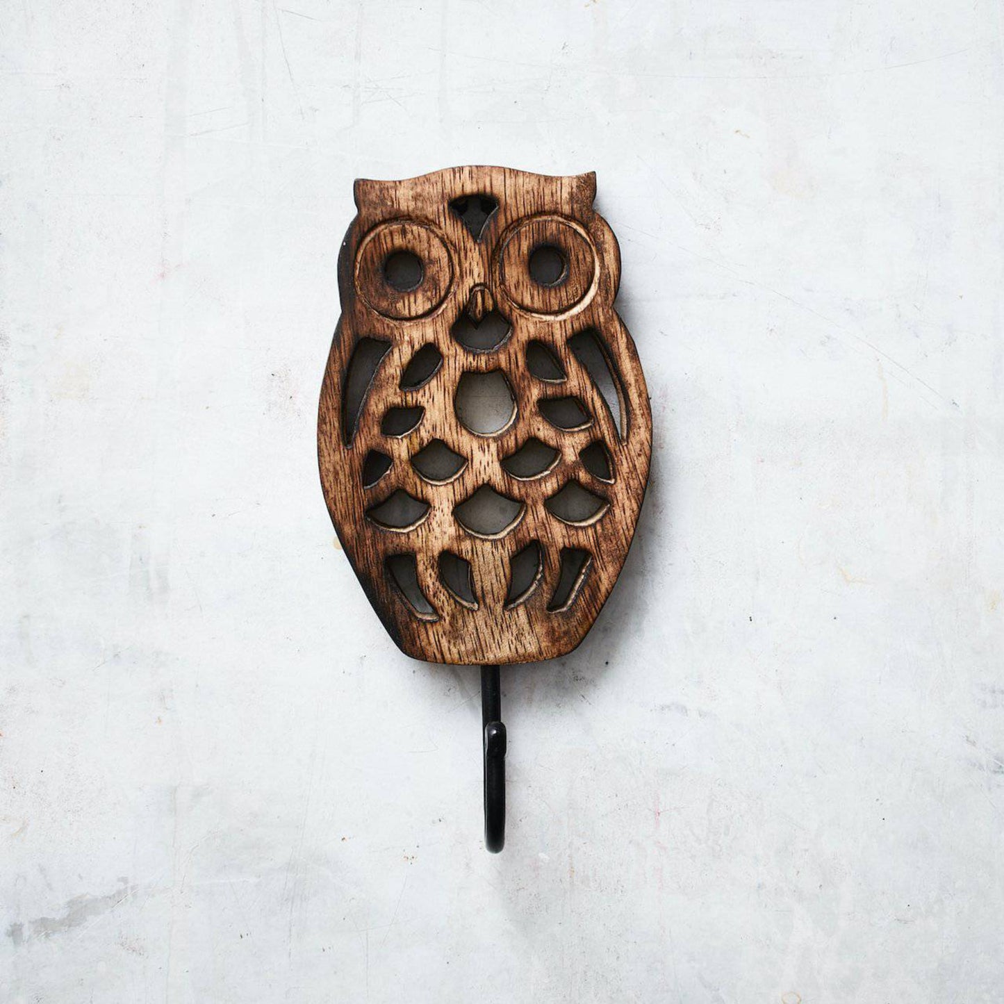 Single Hook Owl Wall Hanger - Animal, 16.5 cm - Aksa