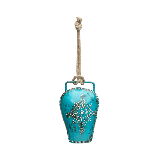 Upcycled Metal Bell - Teal - Aksa